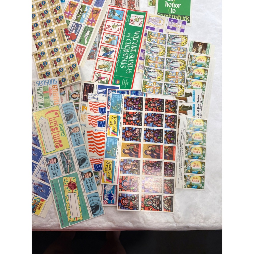 Vintage Christmas Seals Boys Town Charity Stamp Sheets Lot 100+ American Lung - Picture 14 of 16